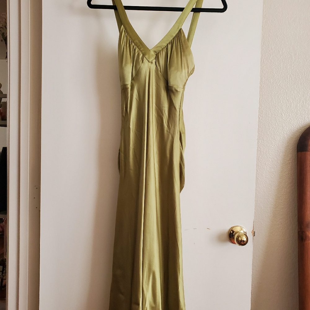 Evening, cocktail low back silk dress